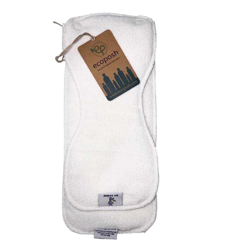 EcoPosh by Kanga Care 6r Soaker Organic Cloth Diaper Insert White Adjustable
